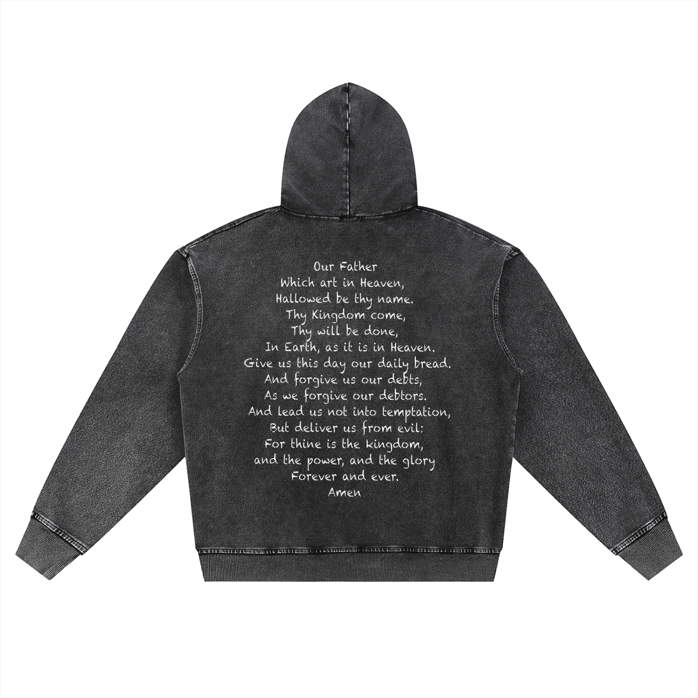 Snow Wash Oversized Zip-Up Hoodie