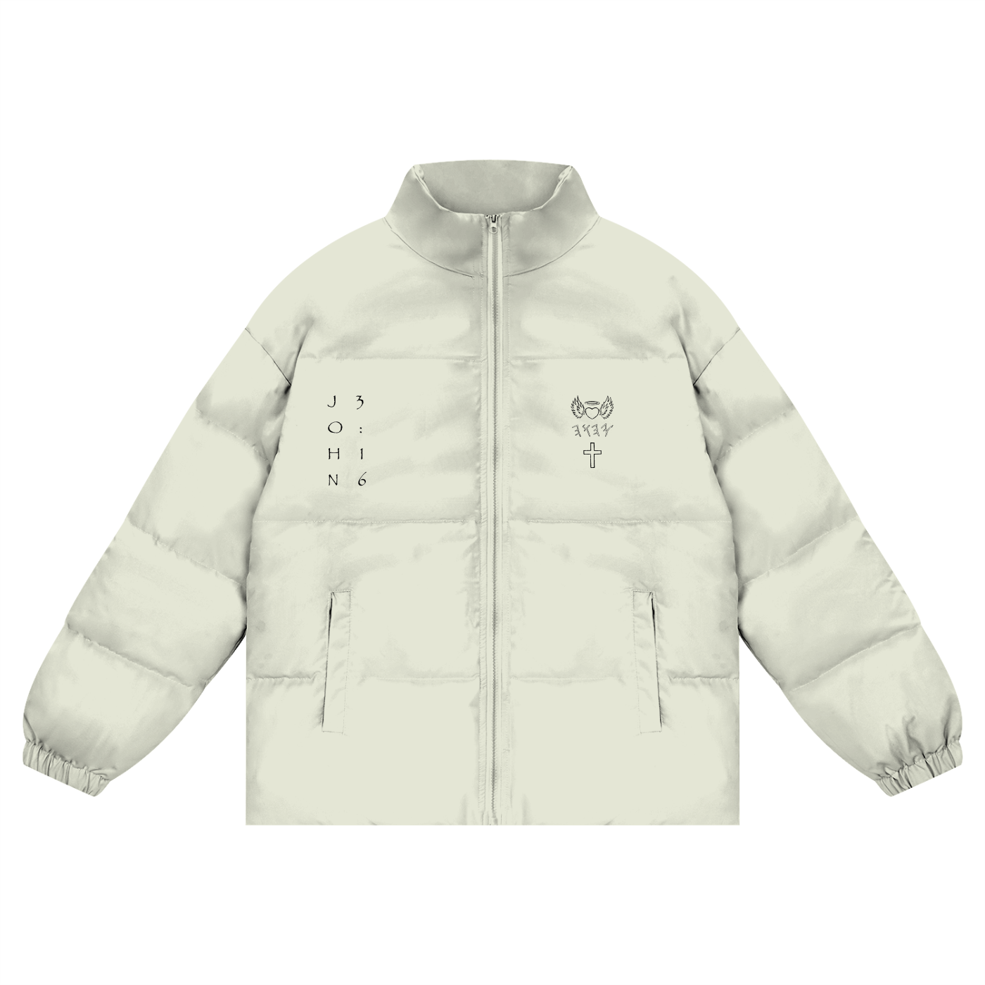 Unisex Zipper Puffer Coat
