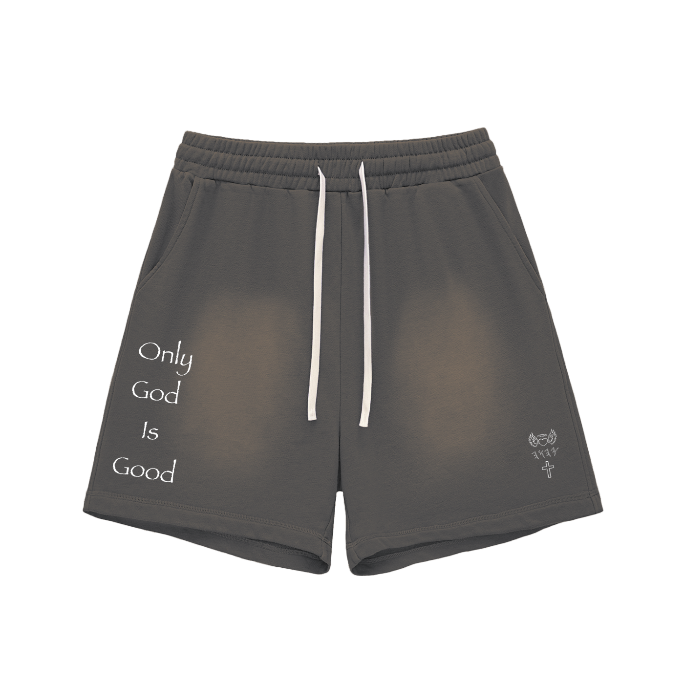 Sun Fade Raw Edge Cotton Shorts