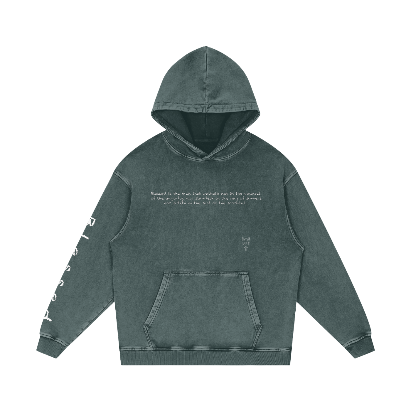 Snow Washed Loose Cotton Hoodie