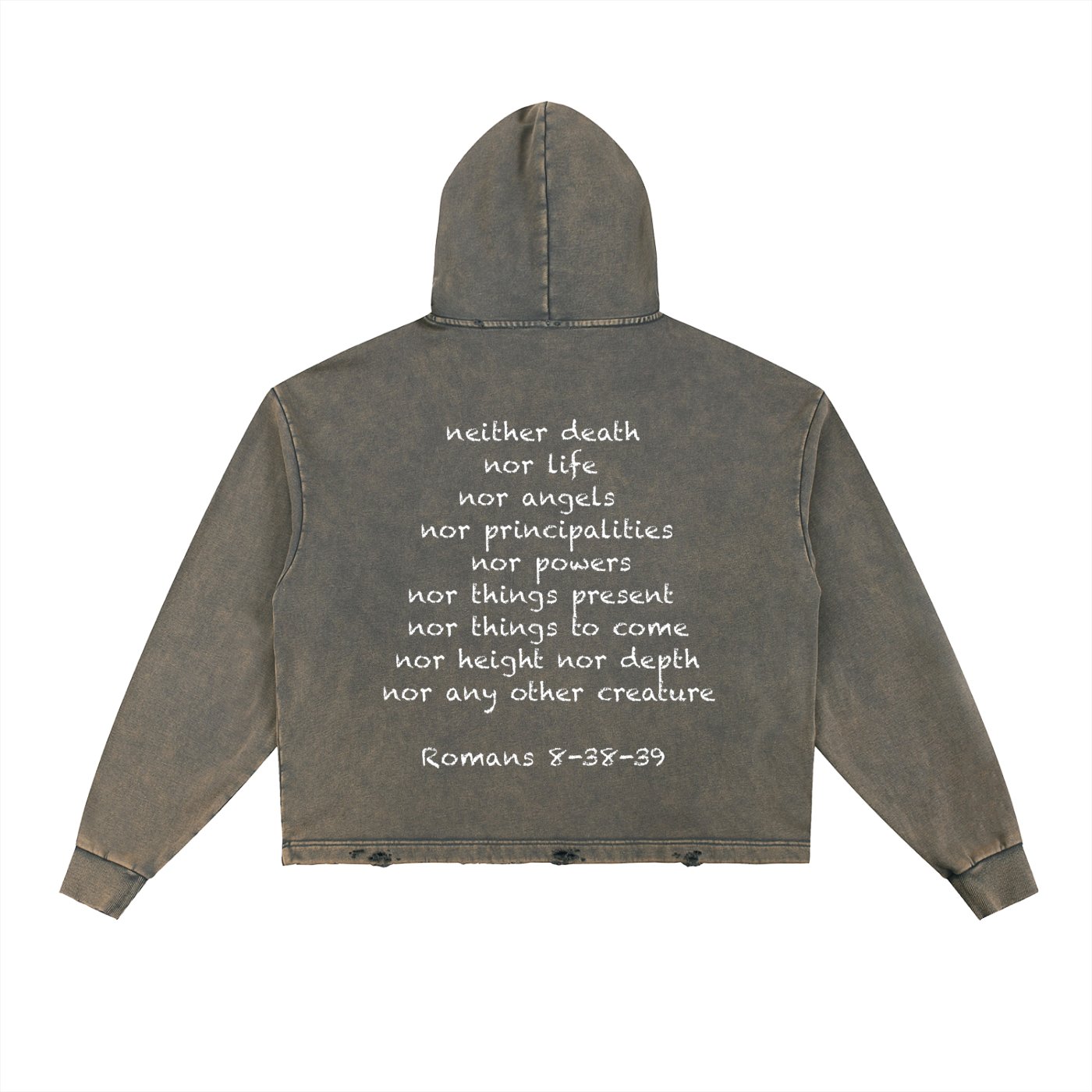 Vintage Washed Frayed-Hem Hoodie