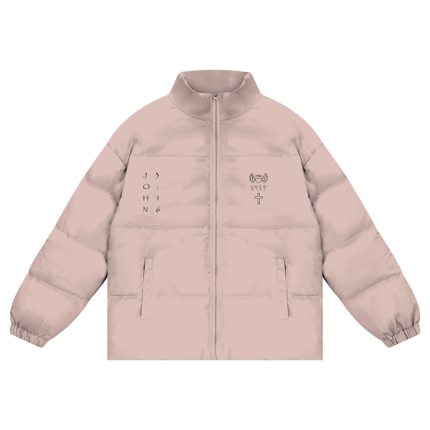 Unisex Zipper Puffer Coat
