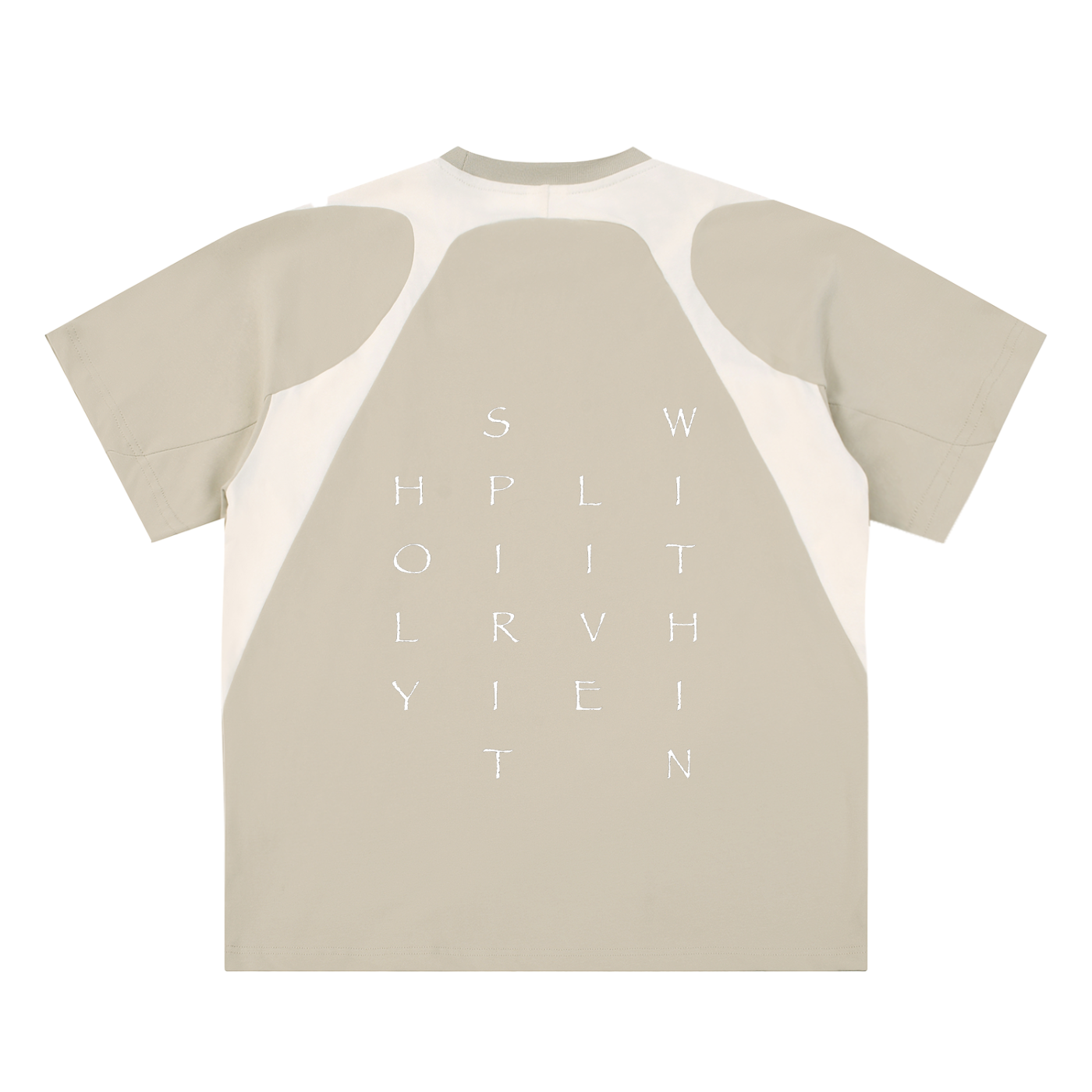 Contrast Panel Cotton T-Shirt