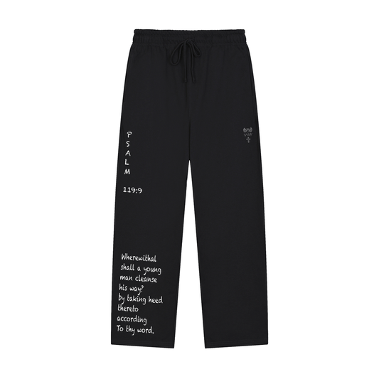 Solid Color Straight-Leg Sweatpants