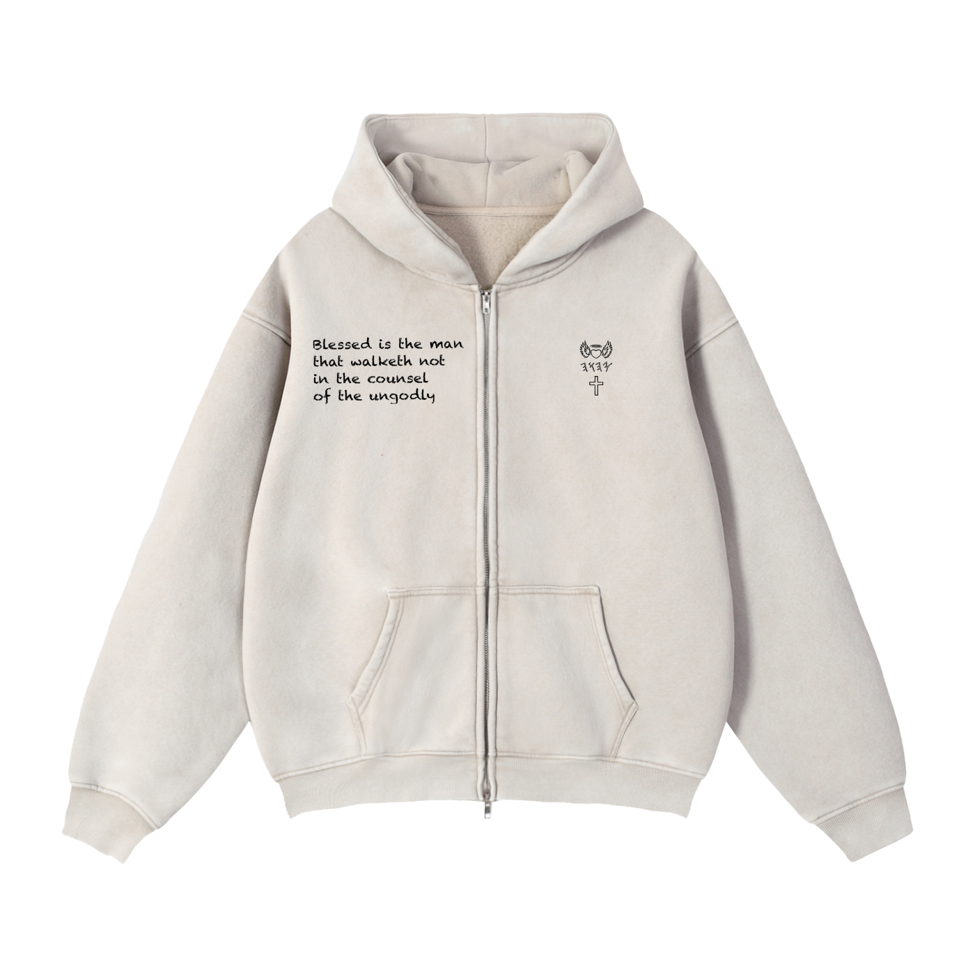 Zip-Through Boxy Fleece Hoodie