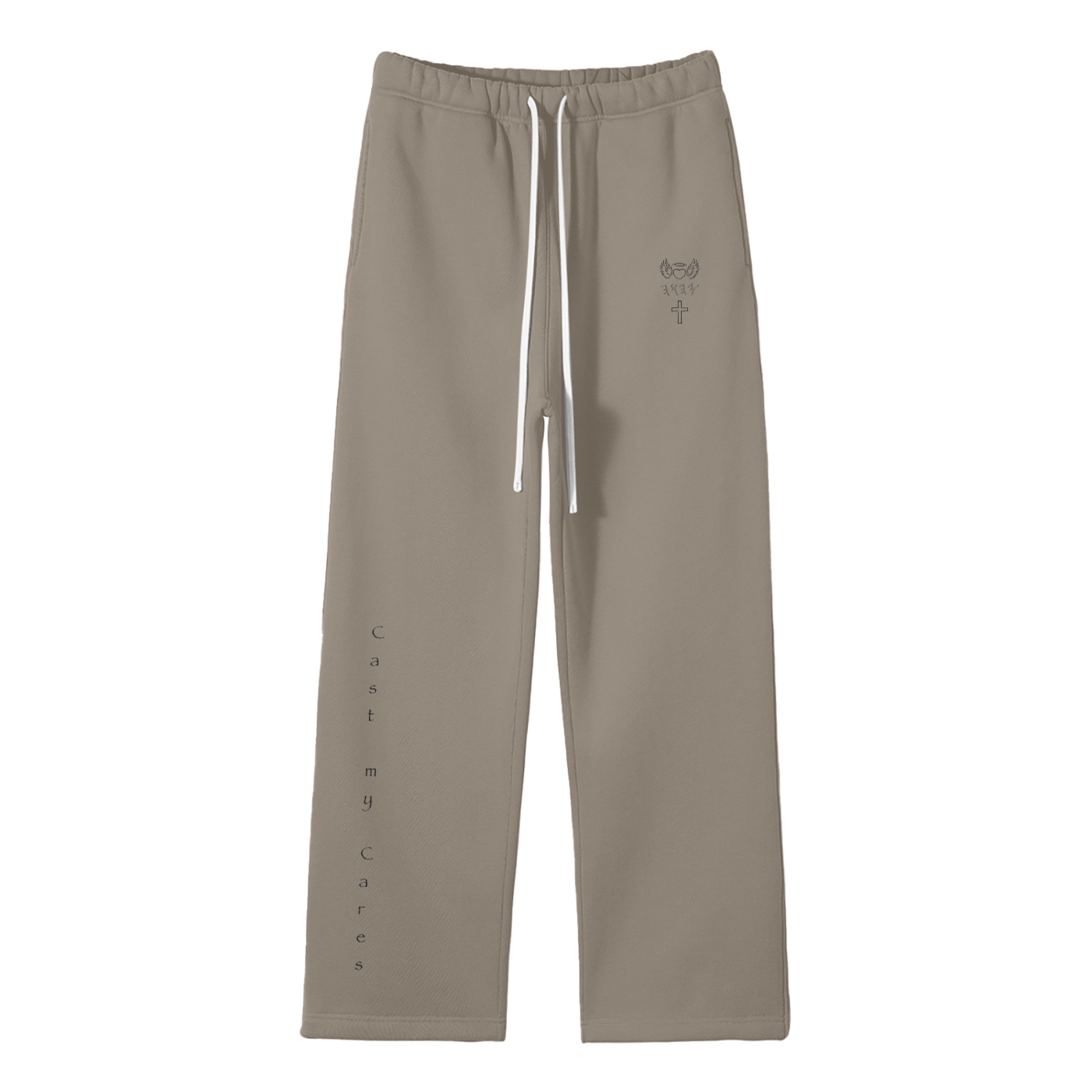 Streetwear Unisex Solid Color Fleece Straight Leg Pants