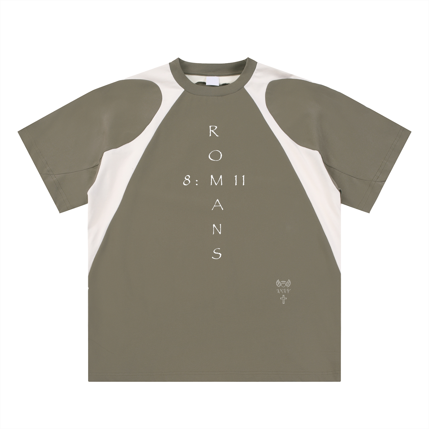 Contrast Panel Cotton T-Shirt