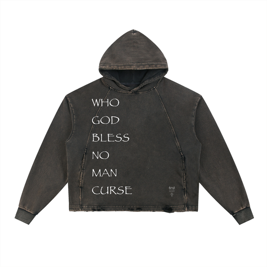 Vintage Washed Frayed-Hem Hoodie