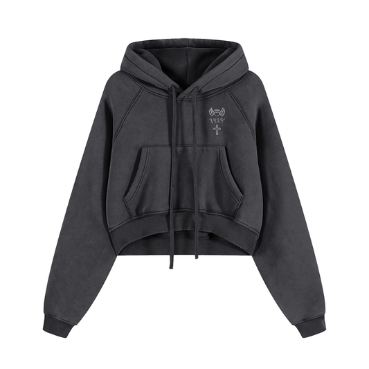 Snow Washed Cropped Hoodie
