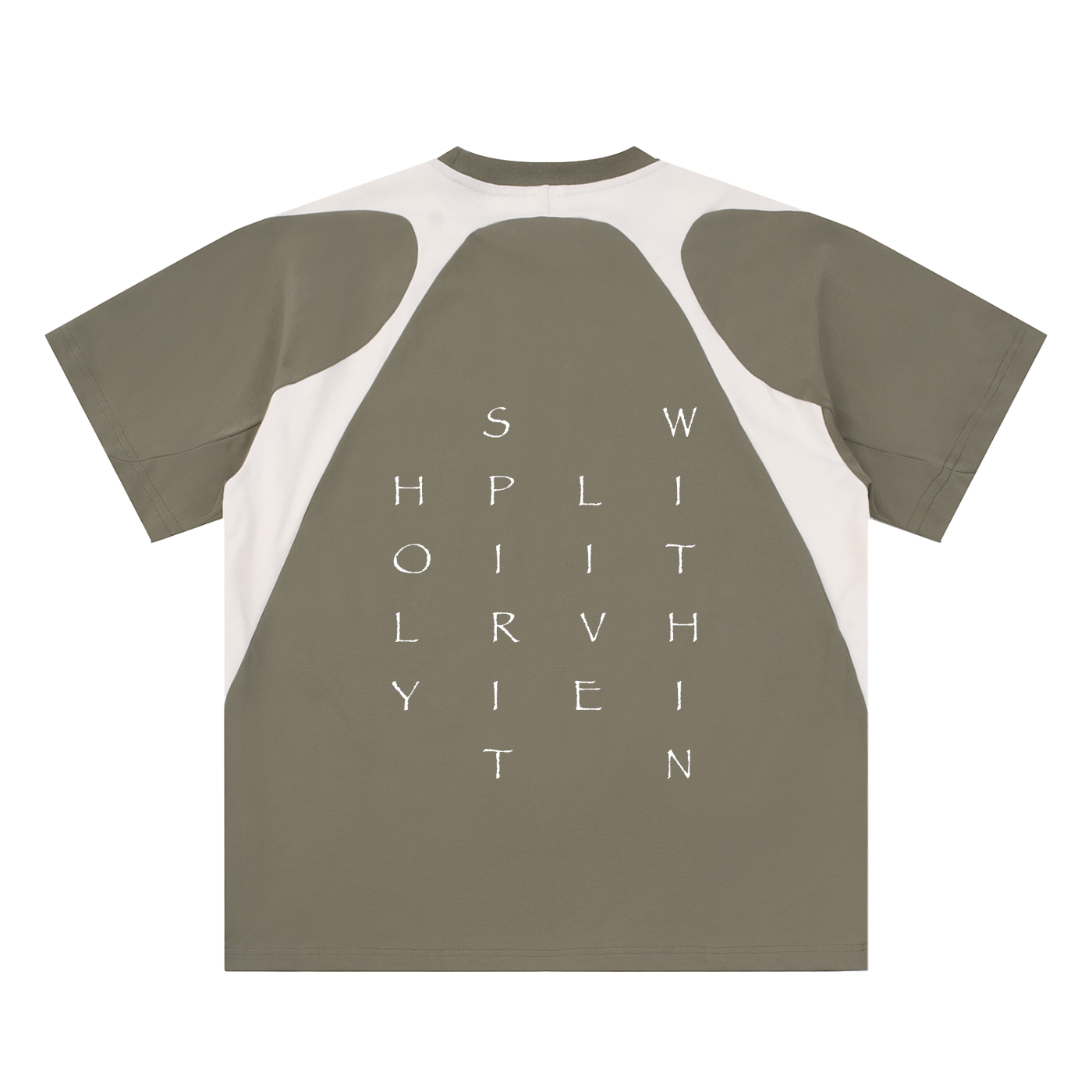 Contrast Panel Cotton T-Shirt