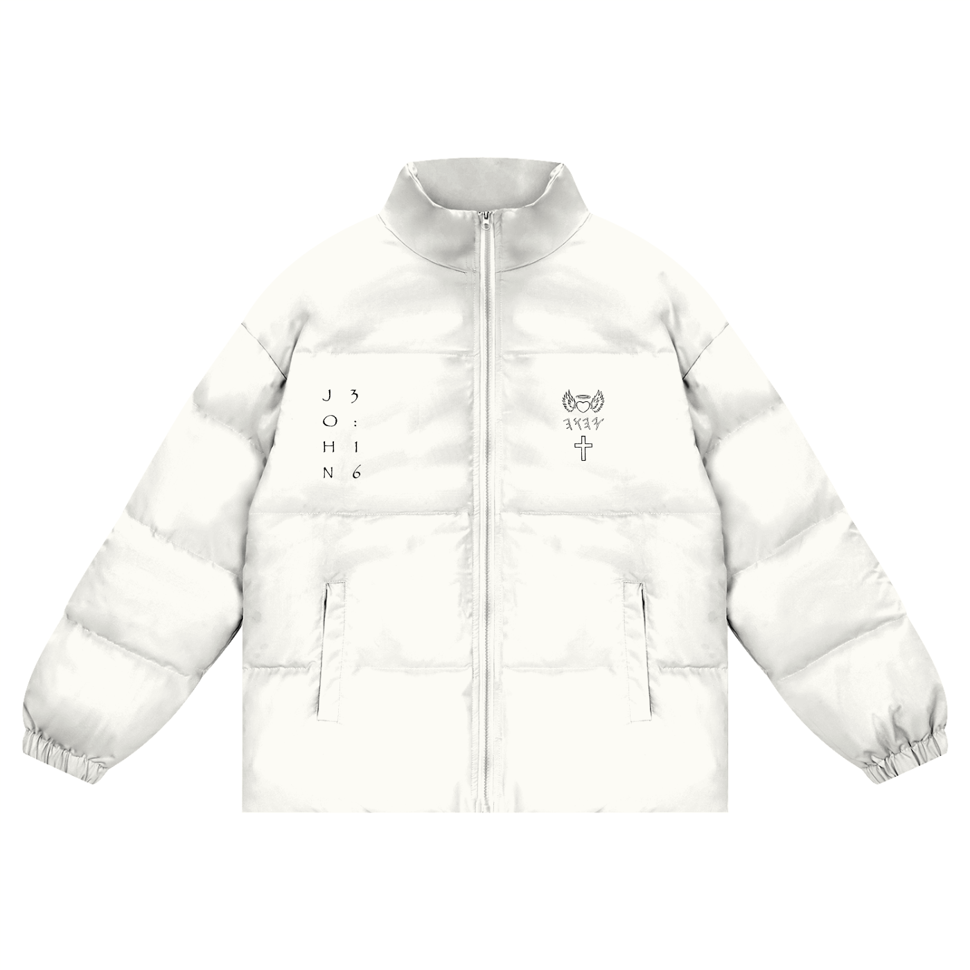 Unisex Zipper Puffer Coat