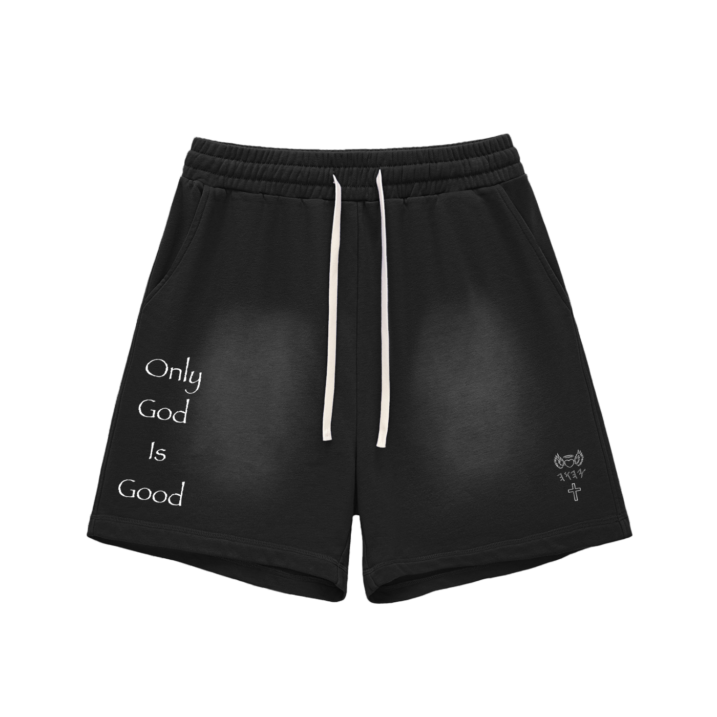 Sun Fade Raw Edge Cotton Shorts