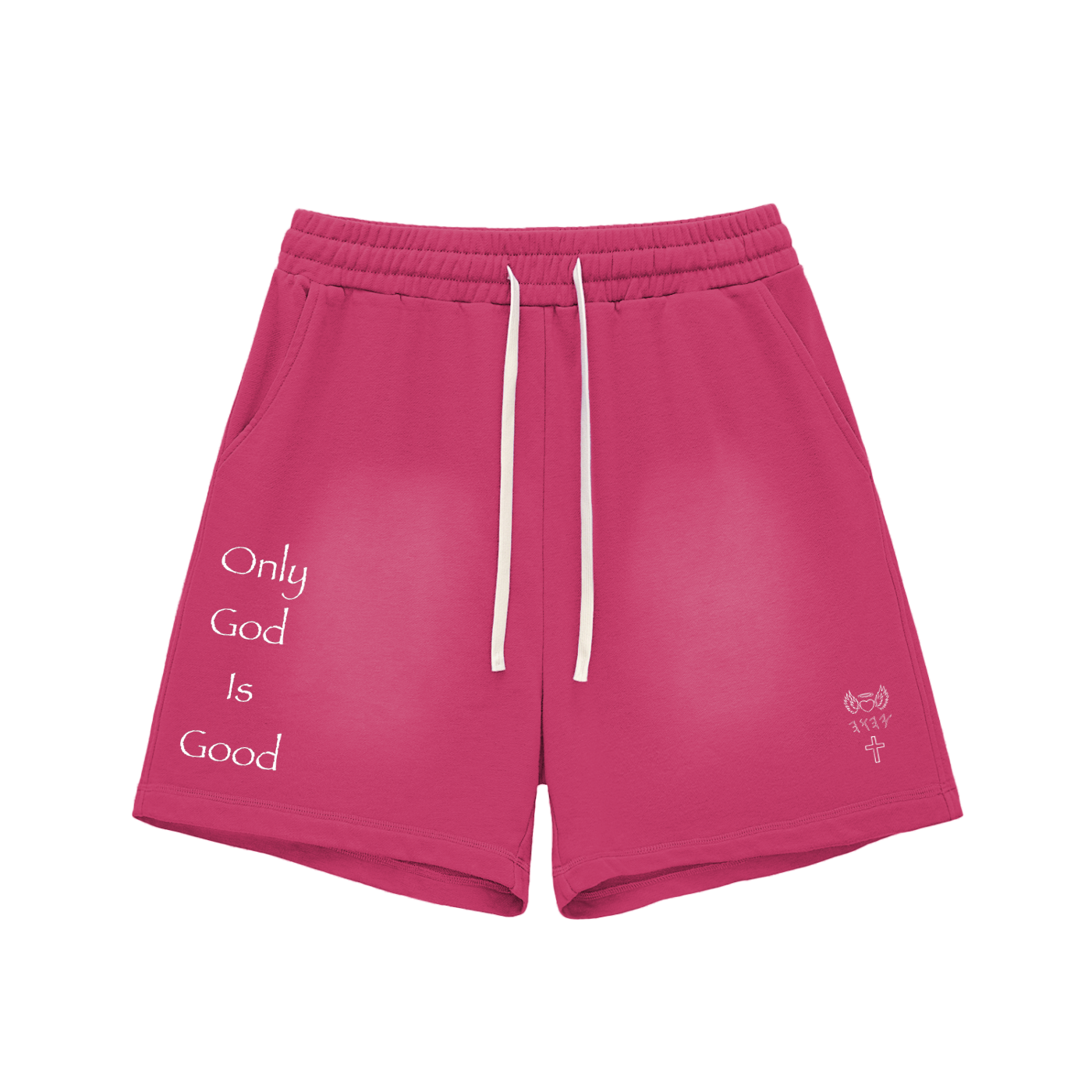 Sun Fade Raw Edge Cotton Shorts