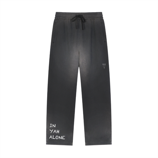 Sun Fade Raw Edge Straight-Leg Sweatpants