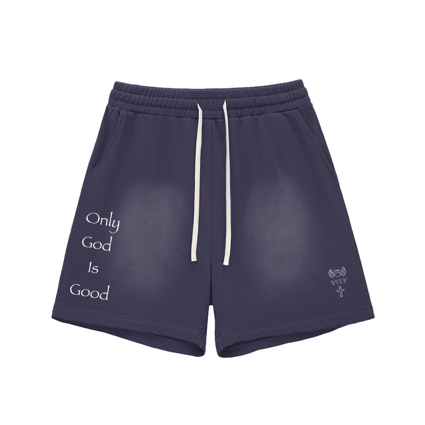 Sun Fade Raw Edge Cotton Shorts