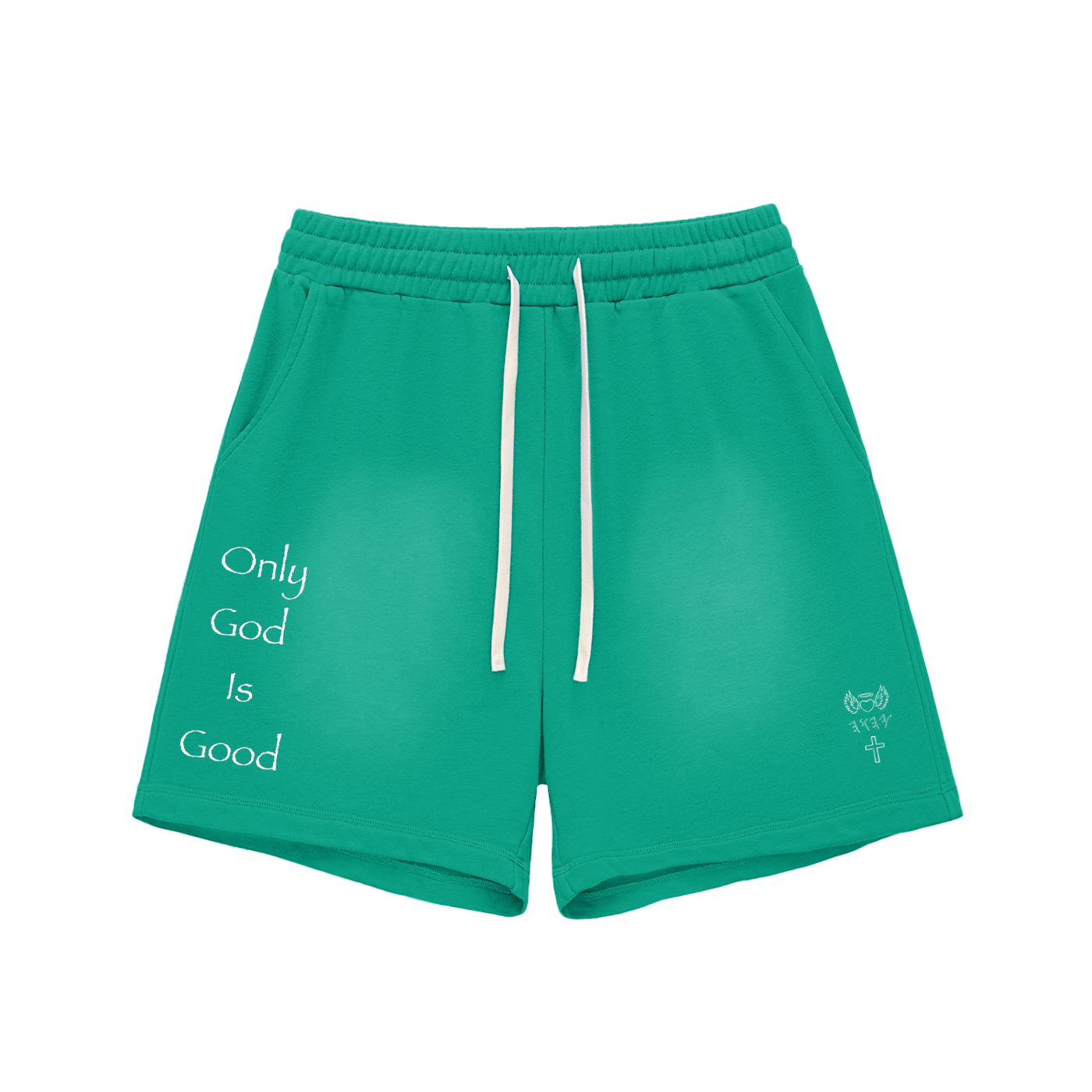 Sun Fade Raw Edge Cotton Shorts
