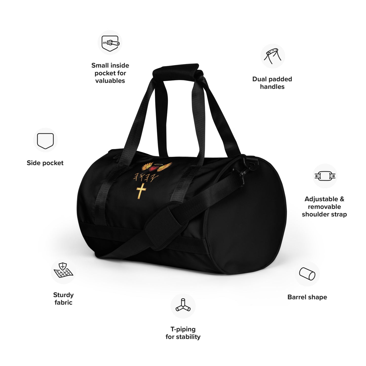 YAHUAH’s Temple All-over print gym bag