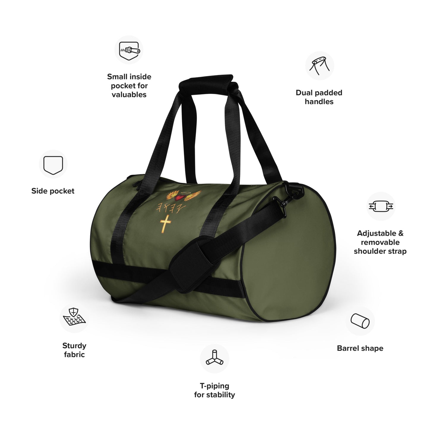 YAHUAH’s Temple All-over print gym bag