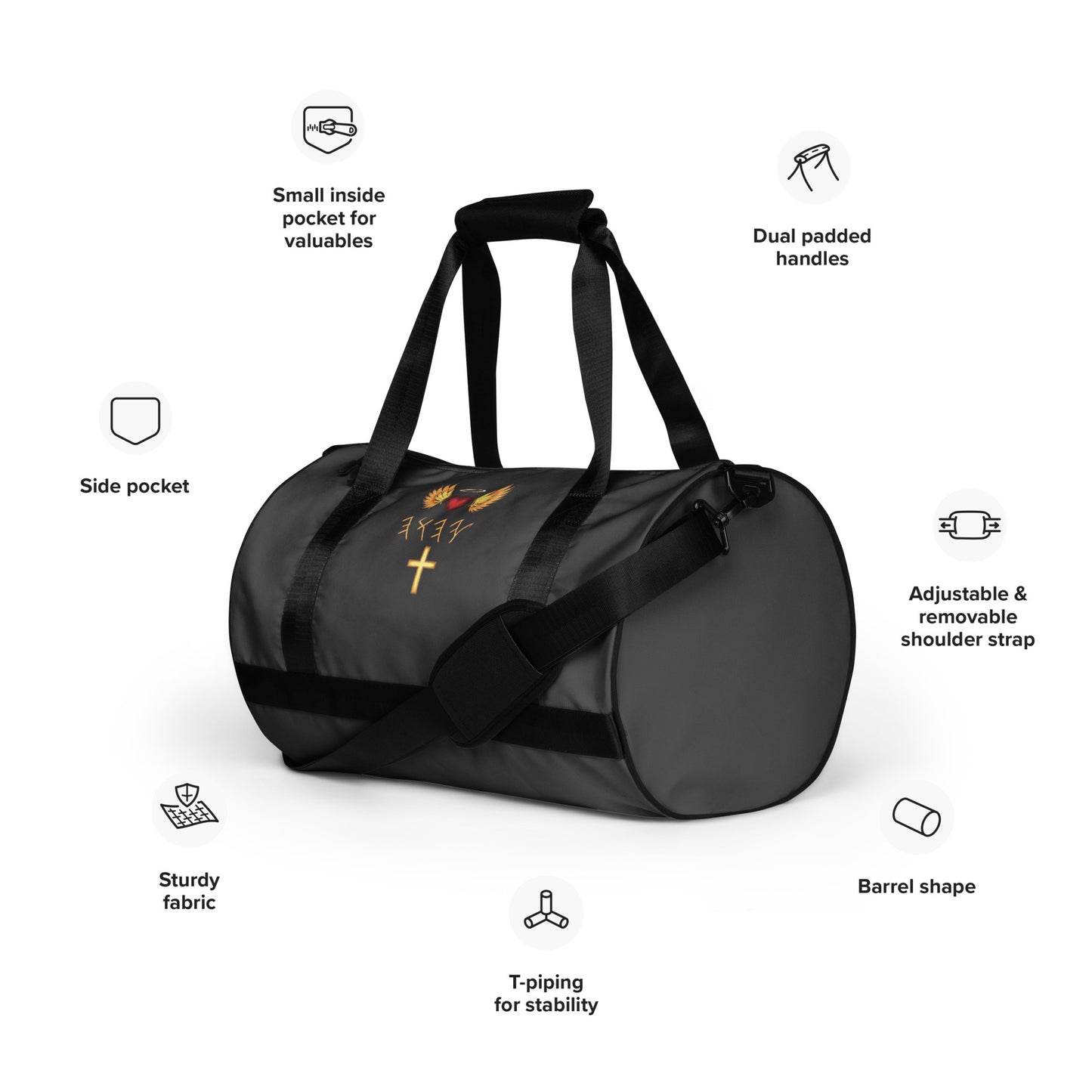 YAHUAH’s Temple All-over print gym bag