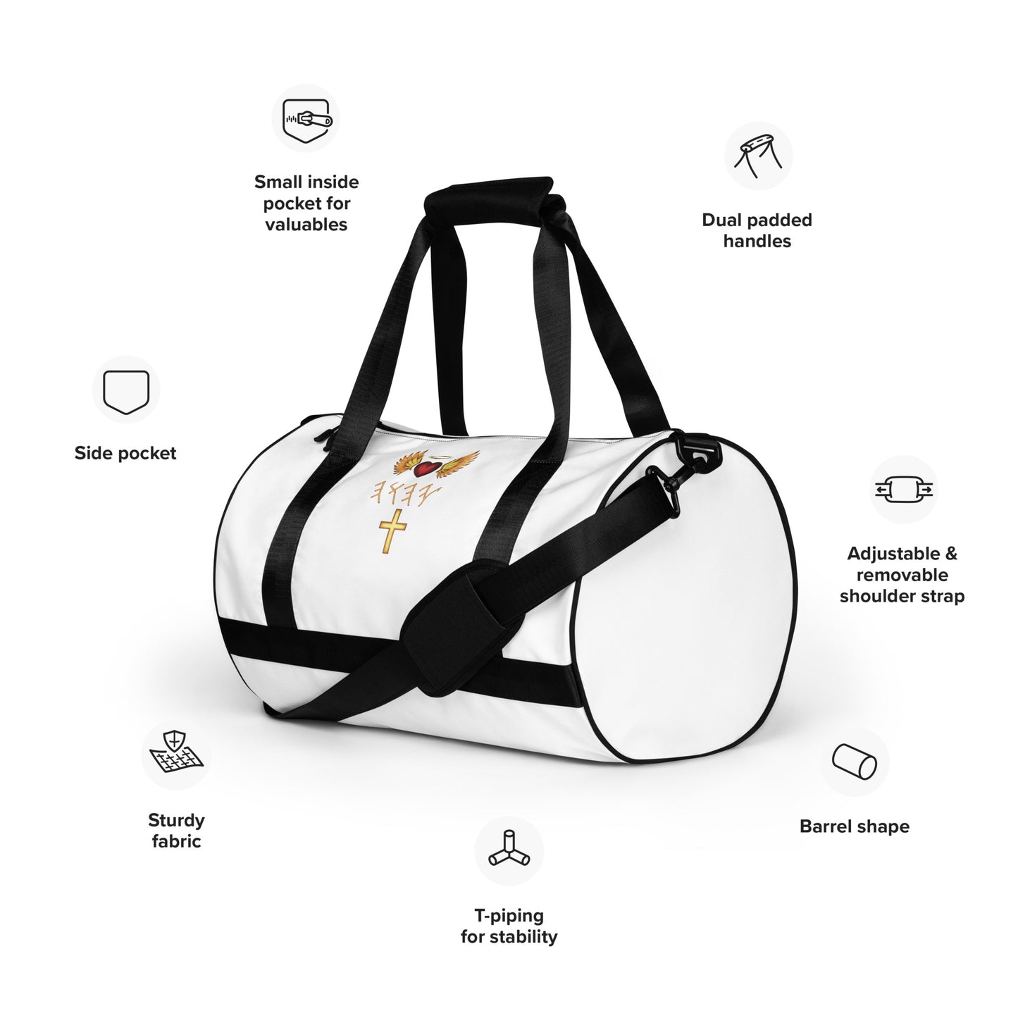 YAHUAH’s Temple All-over print gym bag