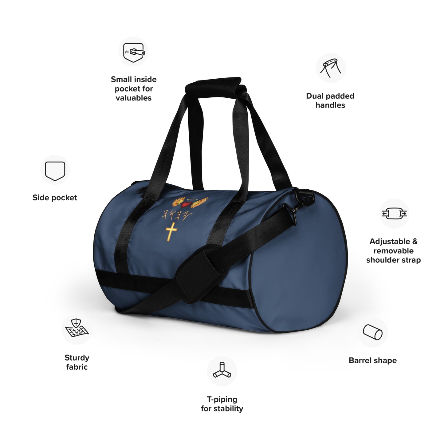 YAHUAH’s Temple All-over print gym bag