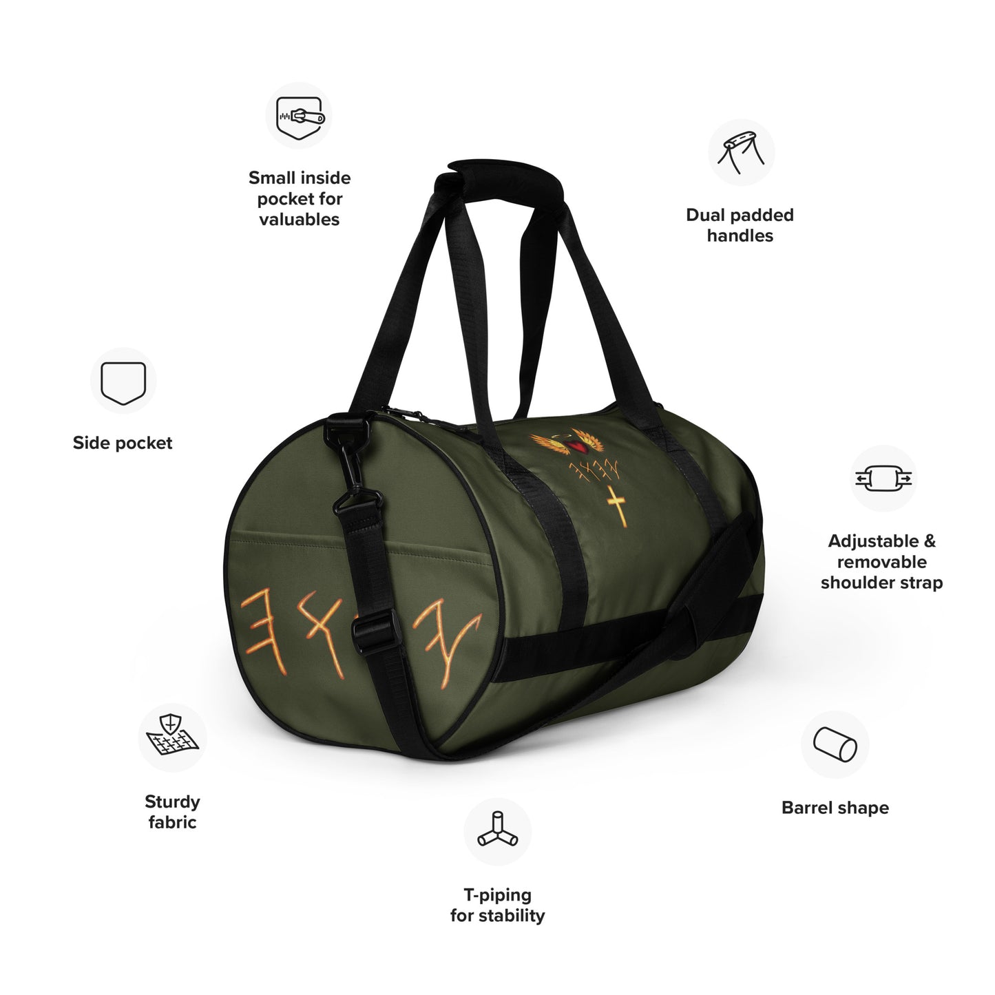 YAHUAH’s Temple All-over print gym bag