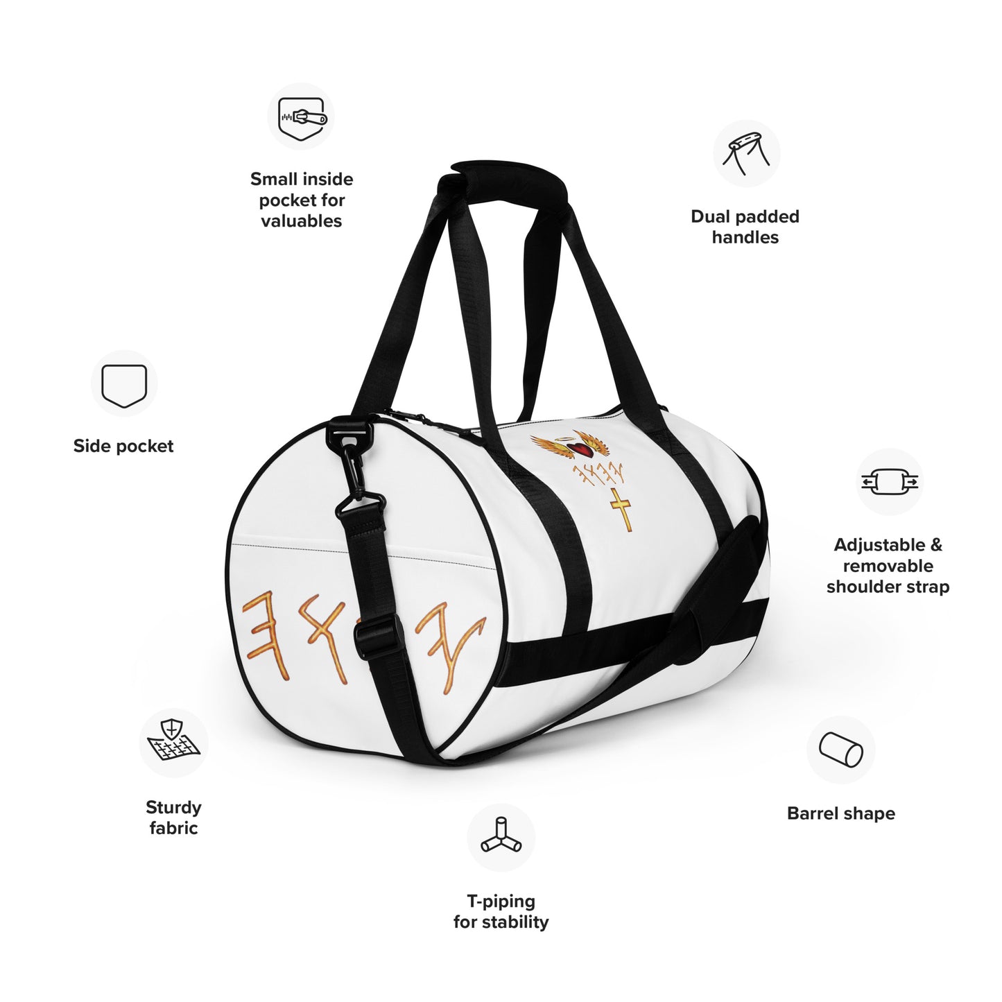 YAHUAH’s Temple All-over print gym bag