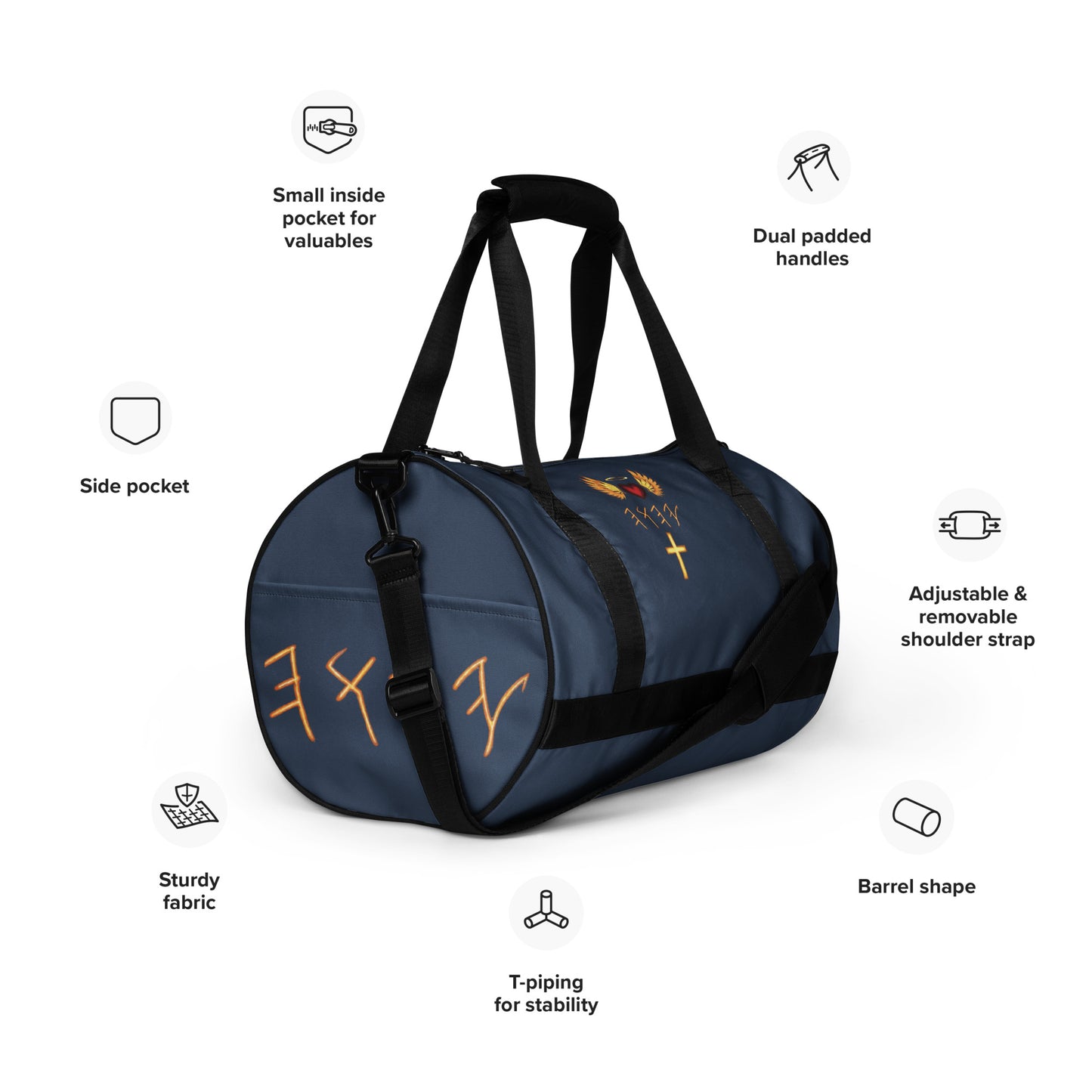 YAHUAH’s Temple All-over print gym bag