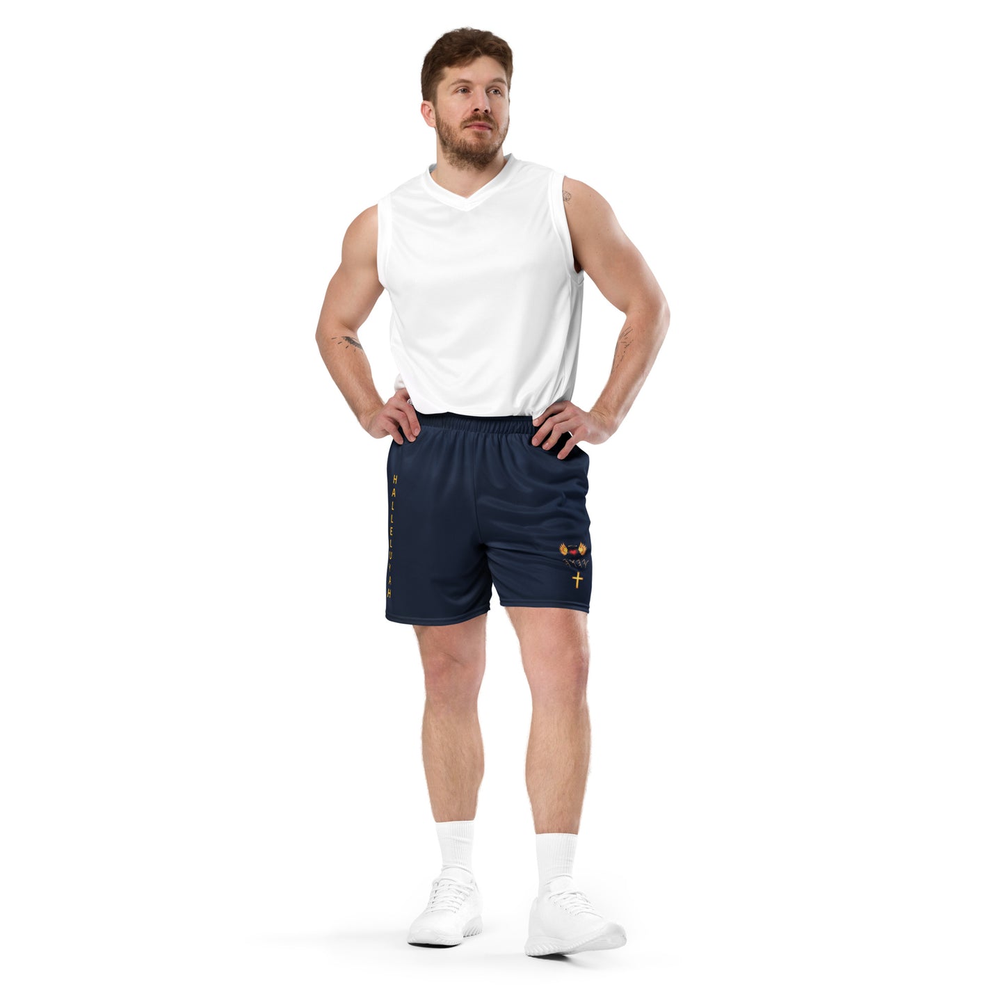 YAHUAH’s Temple P S Unisex mesh shorts