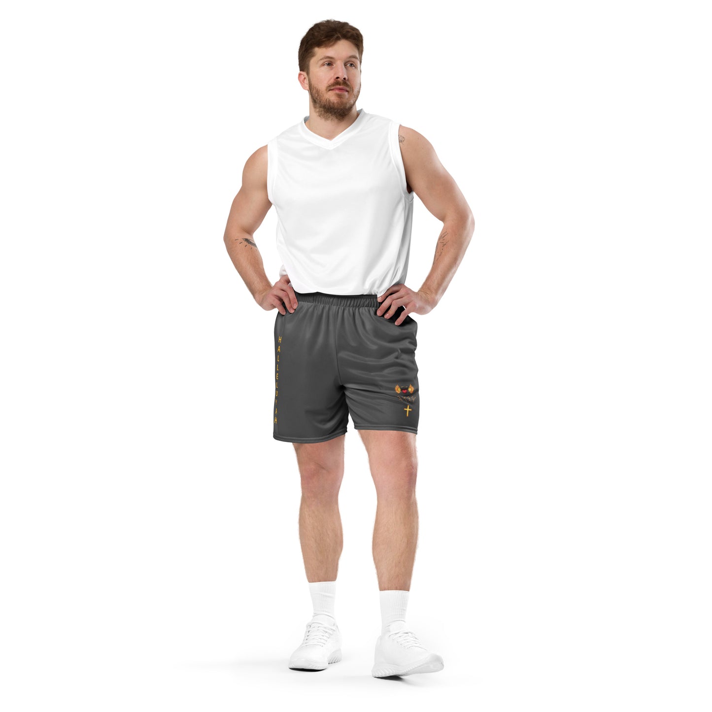 YAHUAH’s Temple P S Unisex mesh shorts