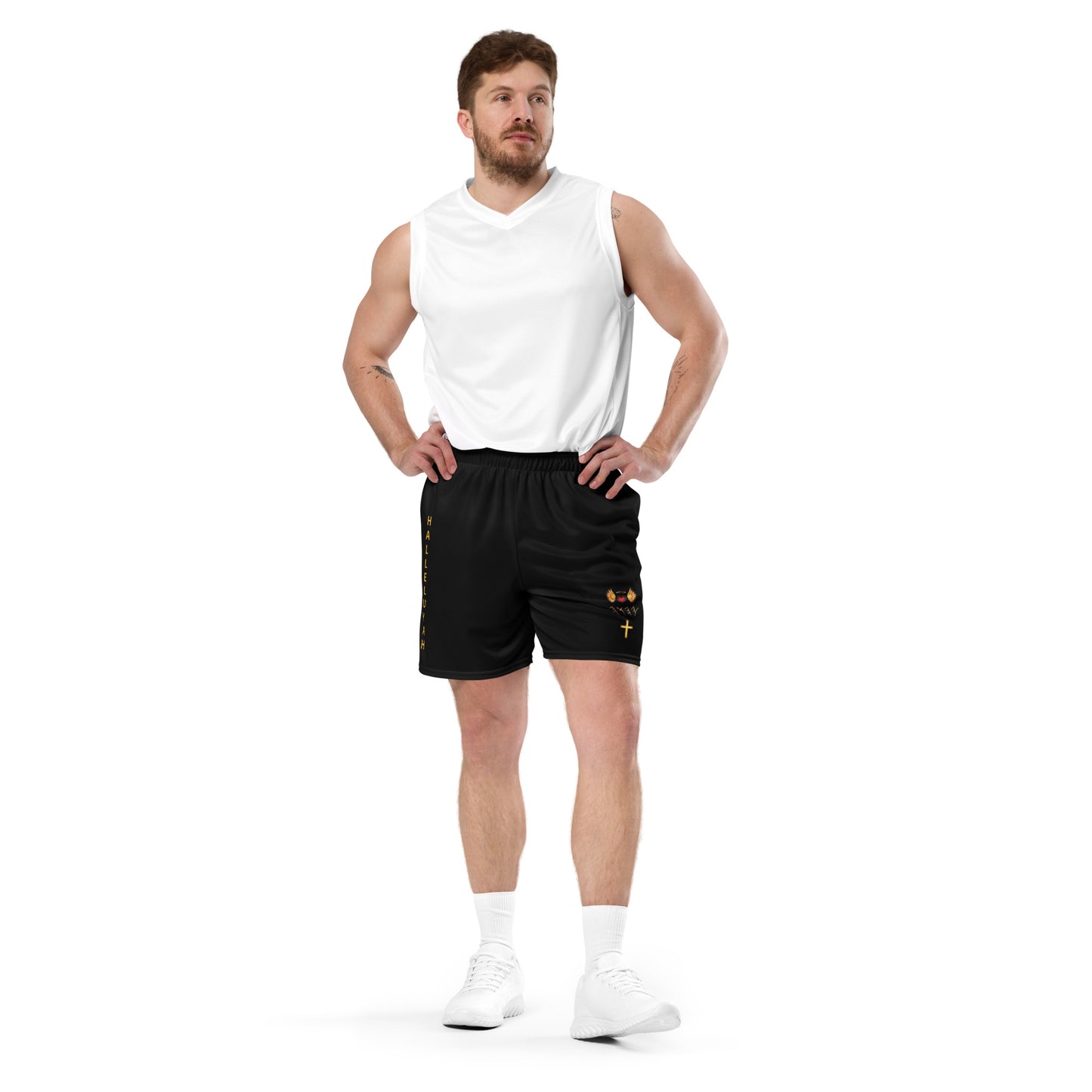 YAHUAH’s Temple P S Unisex mesh shorts