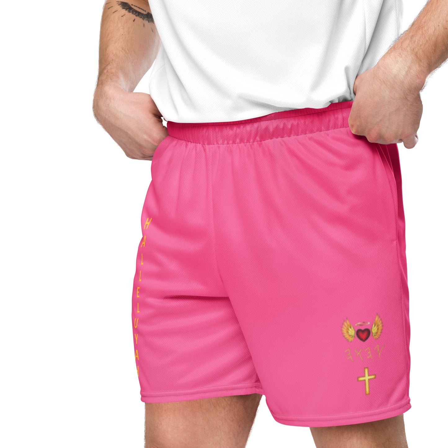 YAHUAH’s Temple P S Unisex mesh shorts