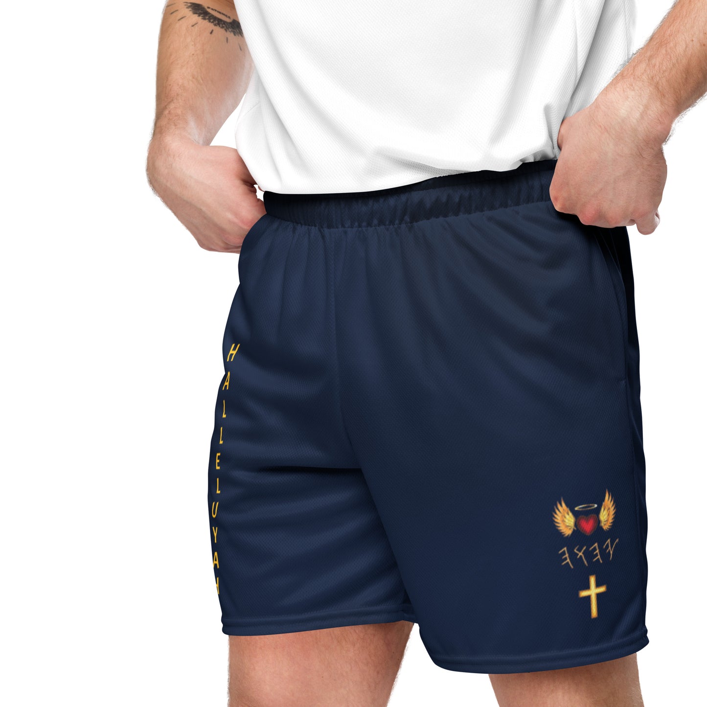 YAHUAH’s Temple P S Unisex mesh shorts