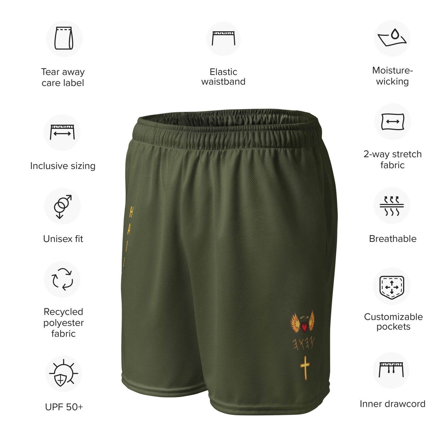 YAHUAH’s Temple P S Unisex mesh shorts