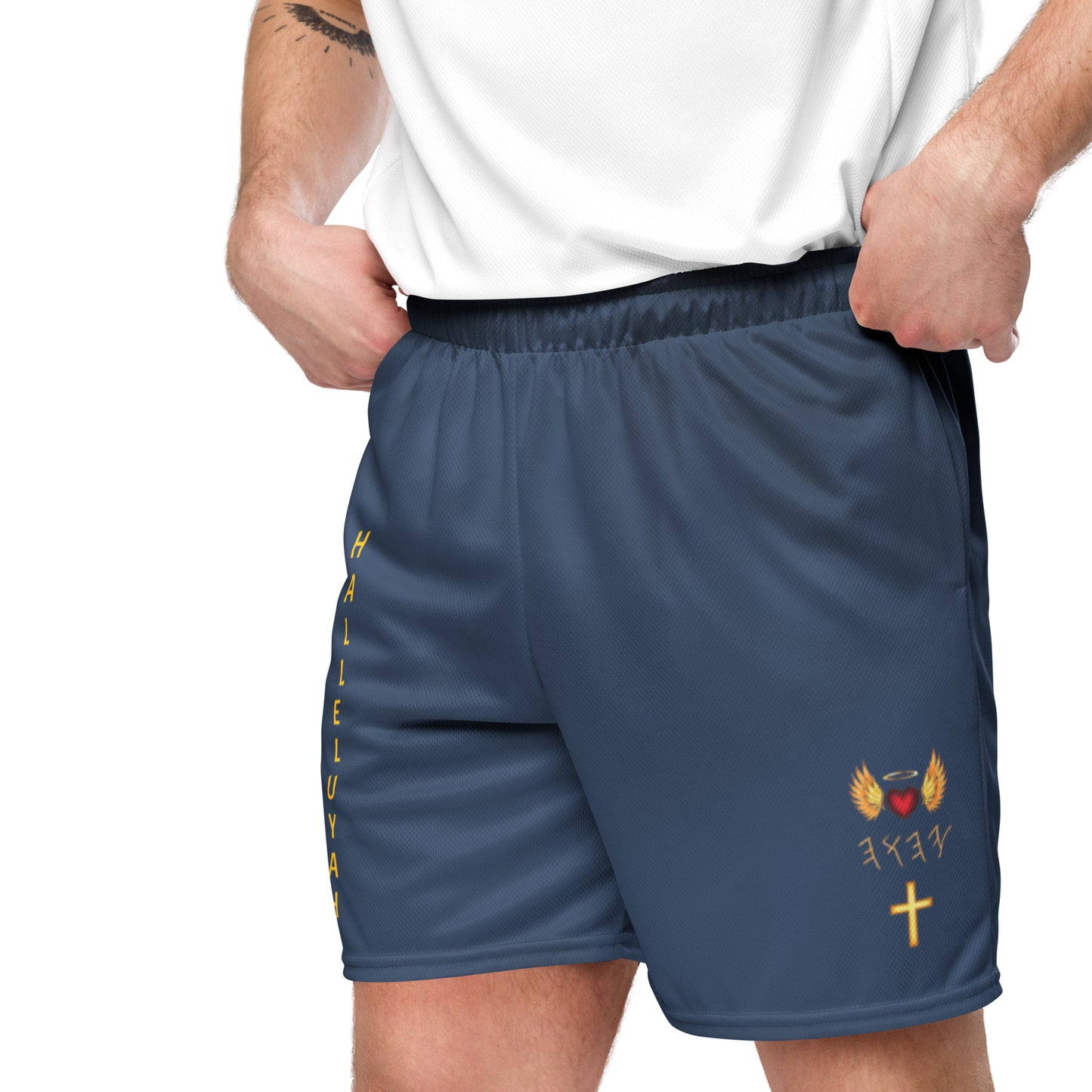 YAHUAH’s Temple P S Unisex mesh shorts