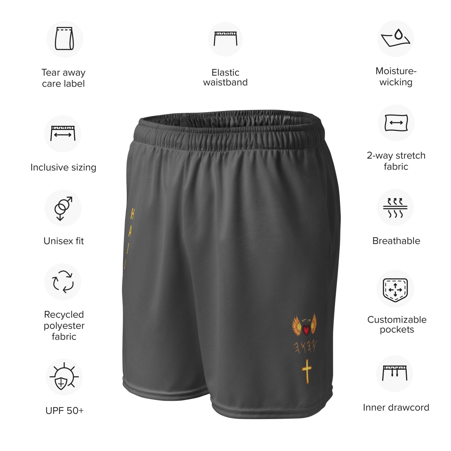 YAHUAH’s Temple P S Unisex mesh shorts