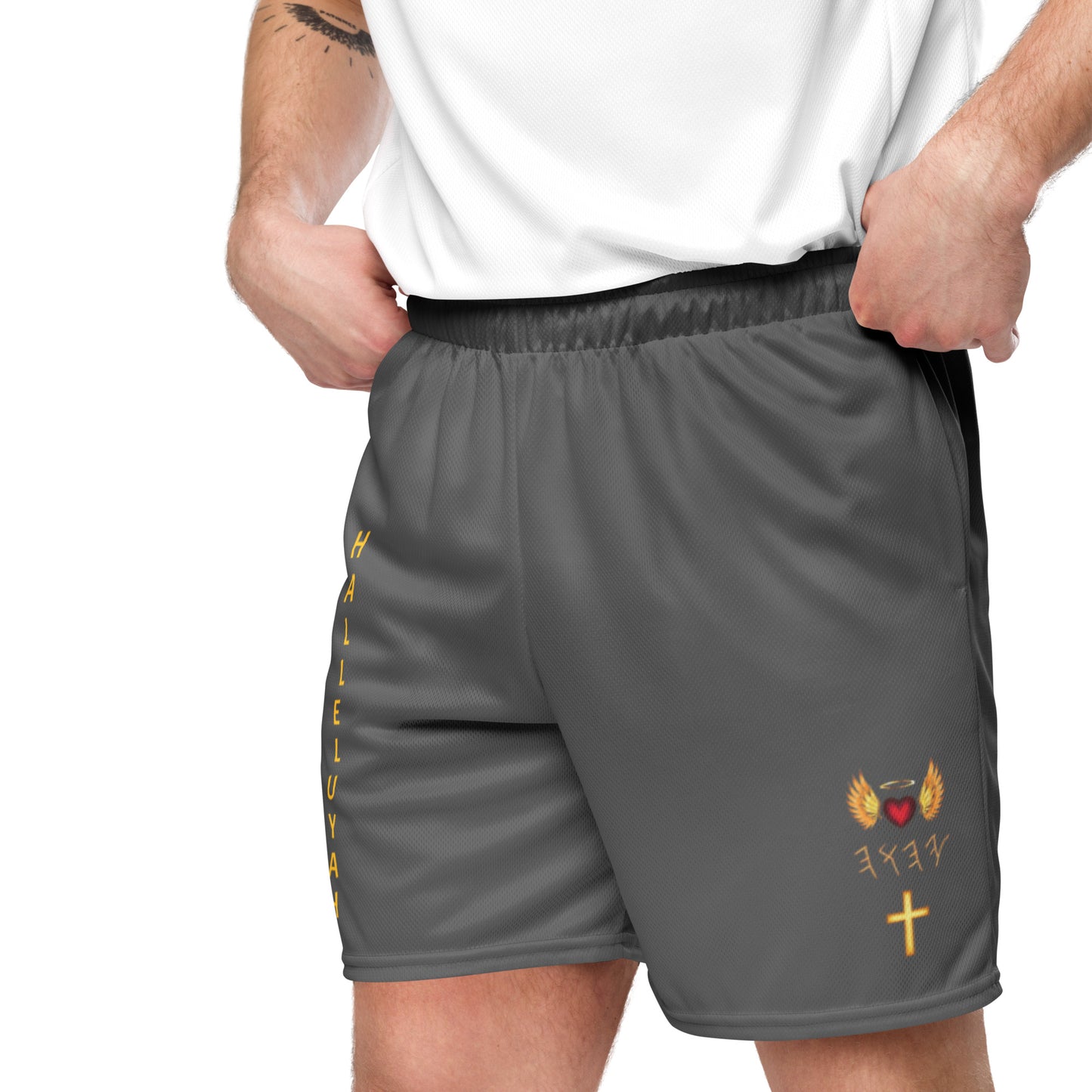 YAHUAH’s Temple P S Unisex mesh shorts