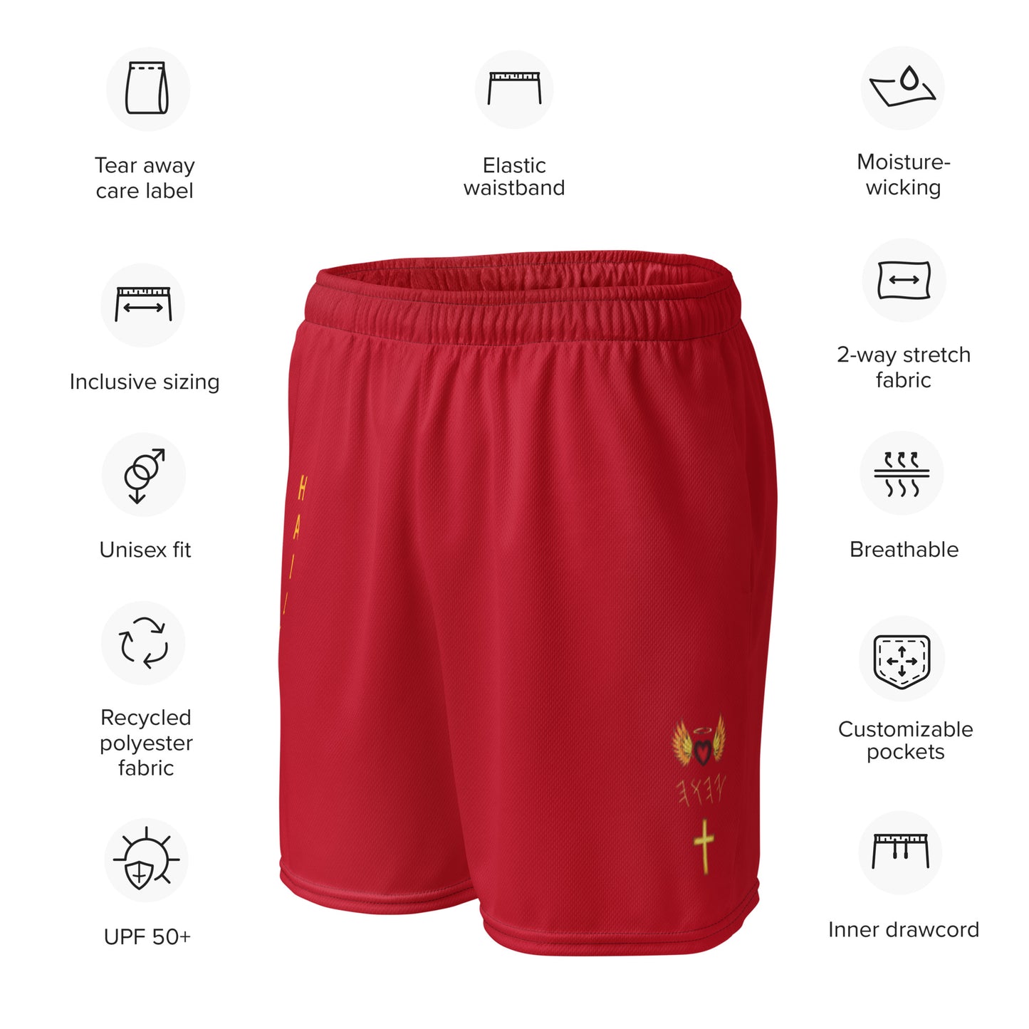 YAHUAH’s Temple P S Unisex mesh shorts