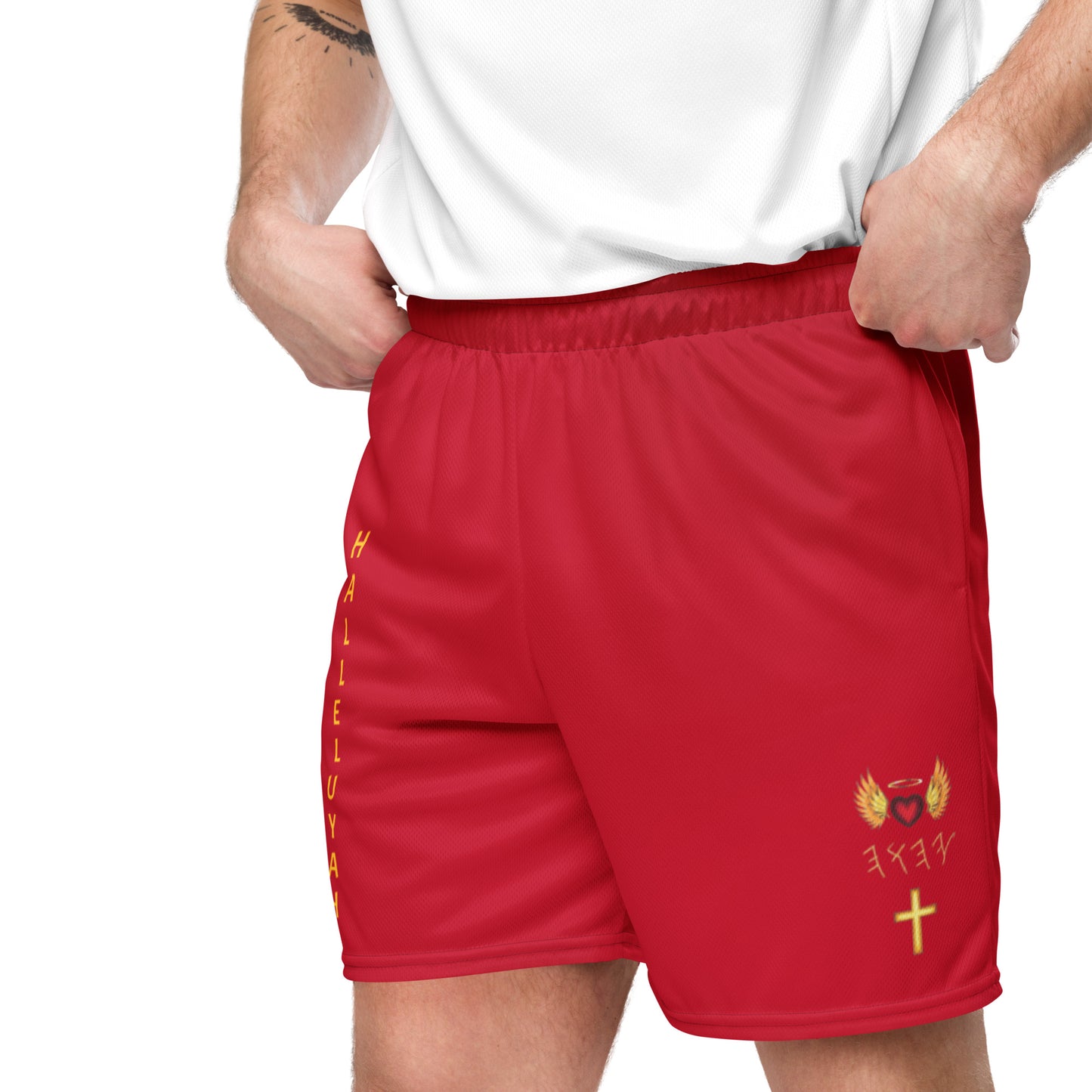 YAHUAH’s Temple P S Unisex mesh shorts