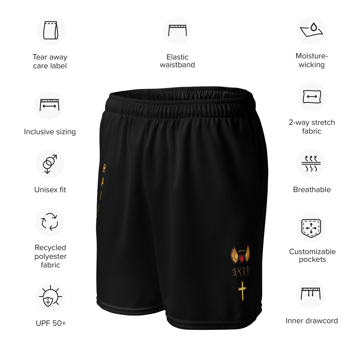 YAHUAH’s Temple P S Unisex mesh shorts