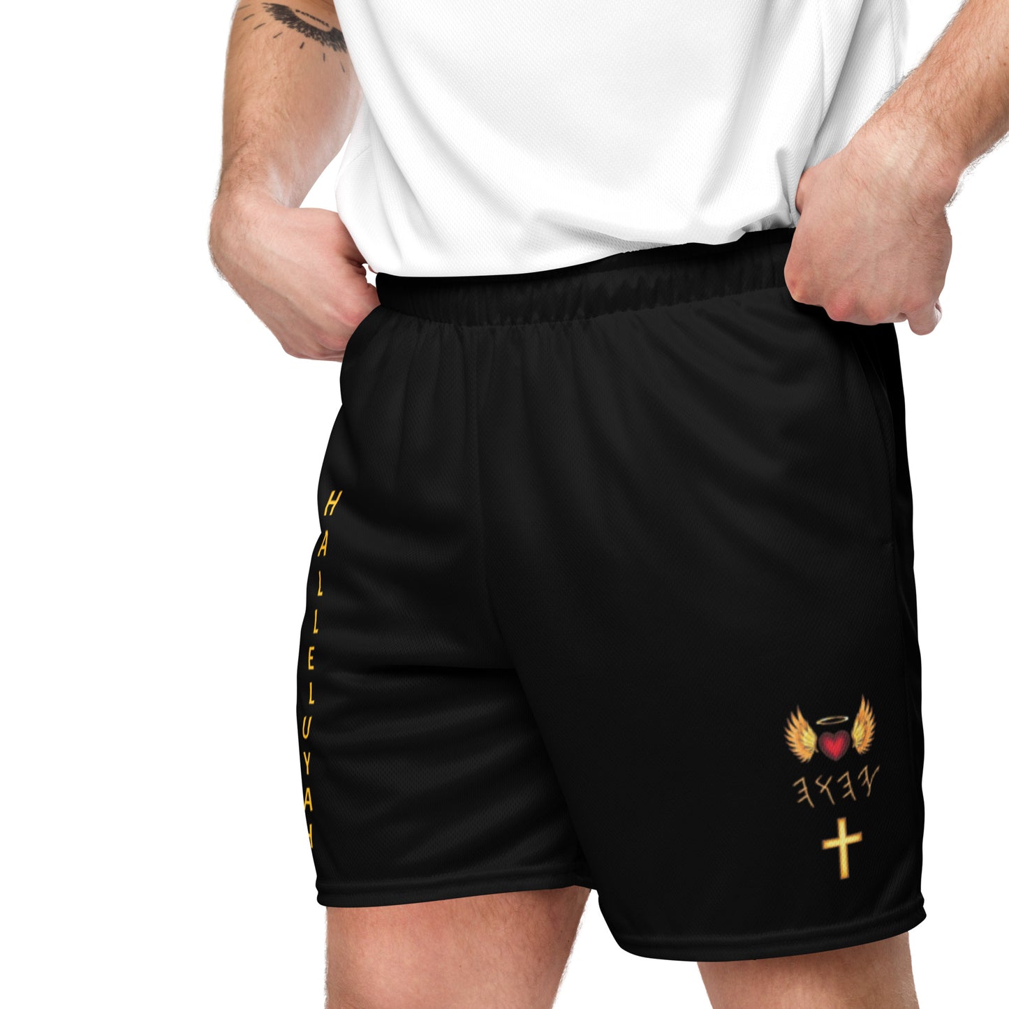 YAHUAH’s Temple P S Unisex mesh shorts