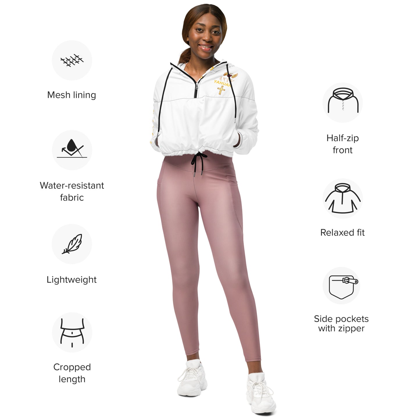 YAHUAH’s Temple J Women’s cropped windbreaker