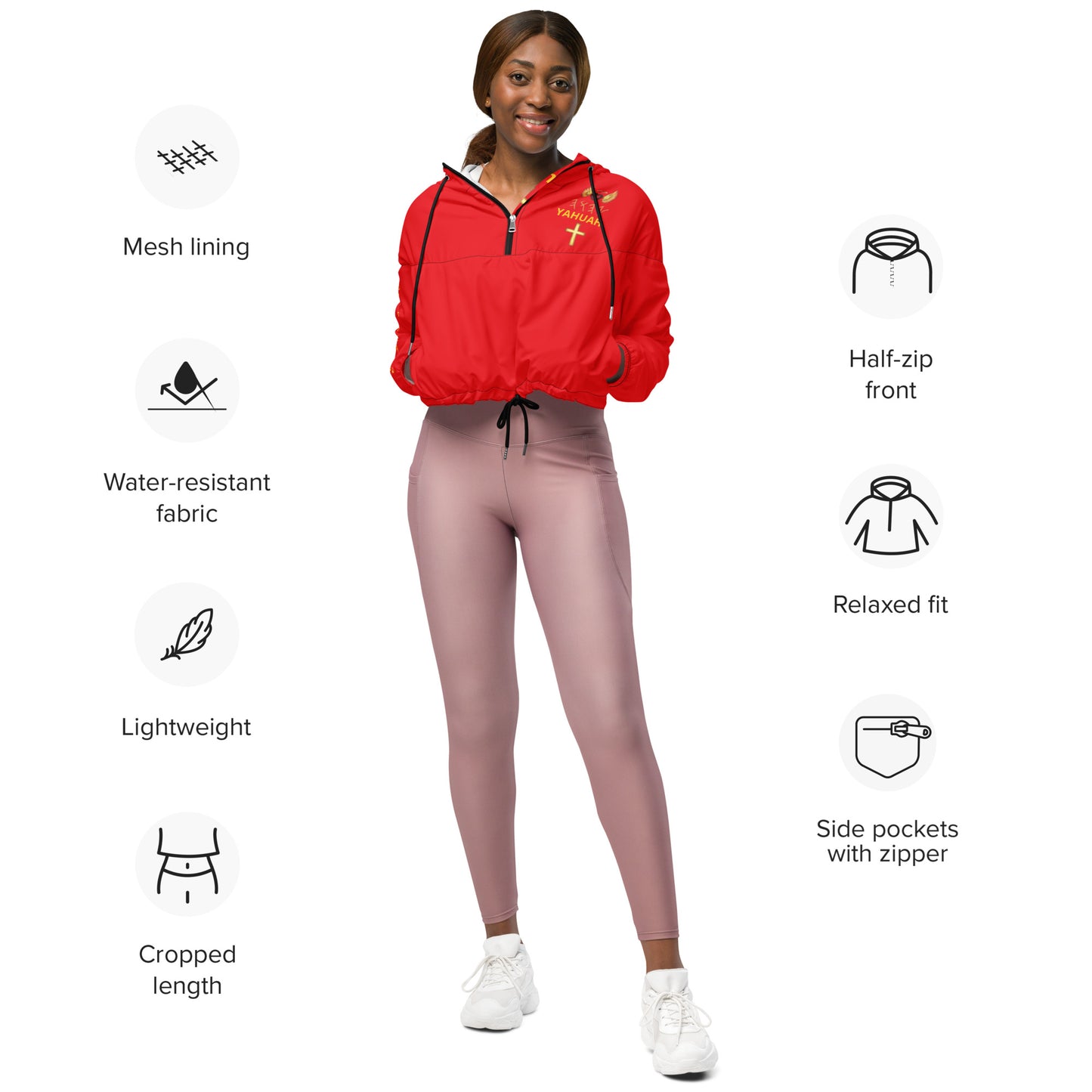 YAHUAH’s Temple J Women’s cropped windbreaker