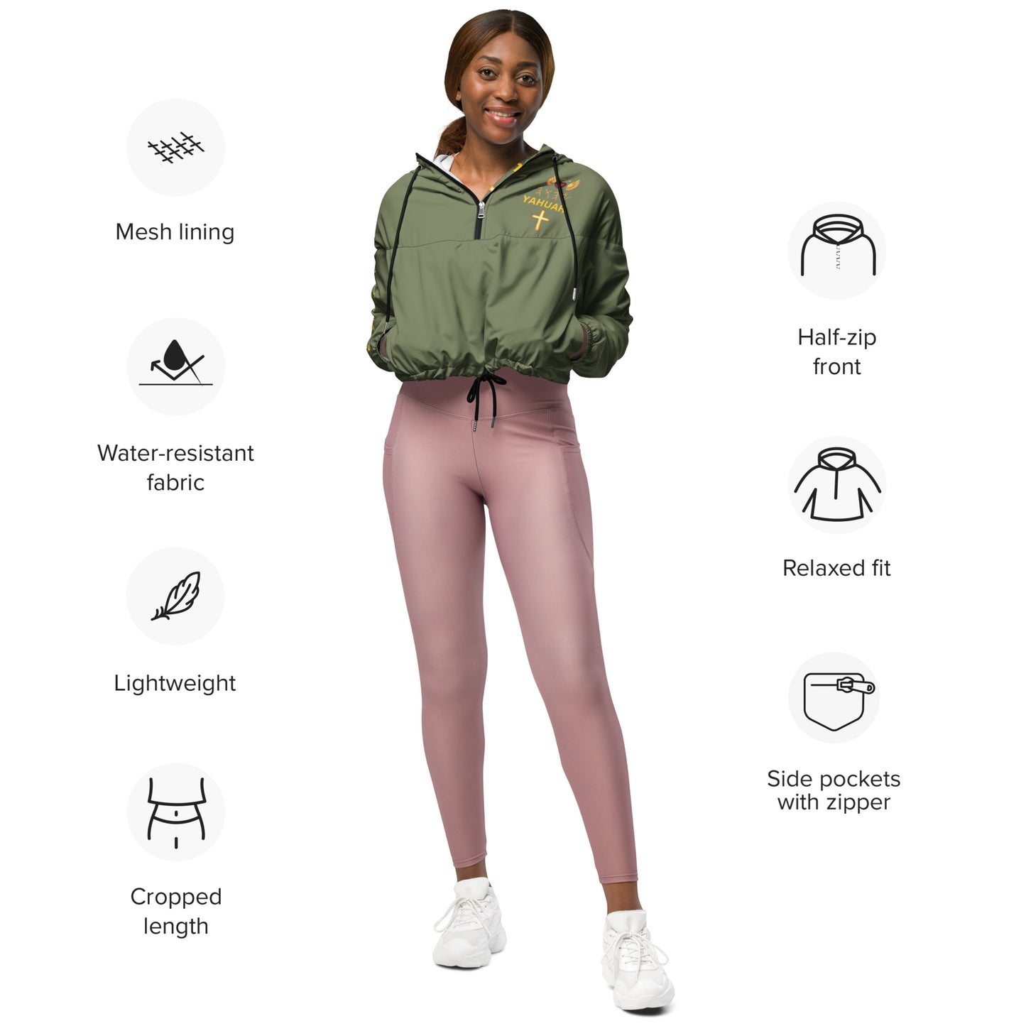 YAHUAH’s Temple J Women’s cropped windbreaker