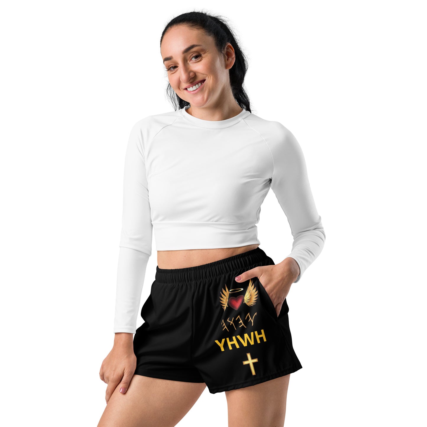 YAHUAH’s Temple P Women’s Recycled Athletic Shorts