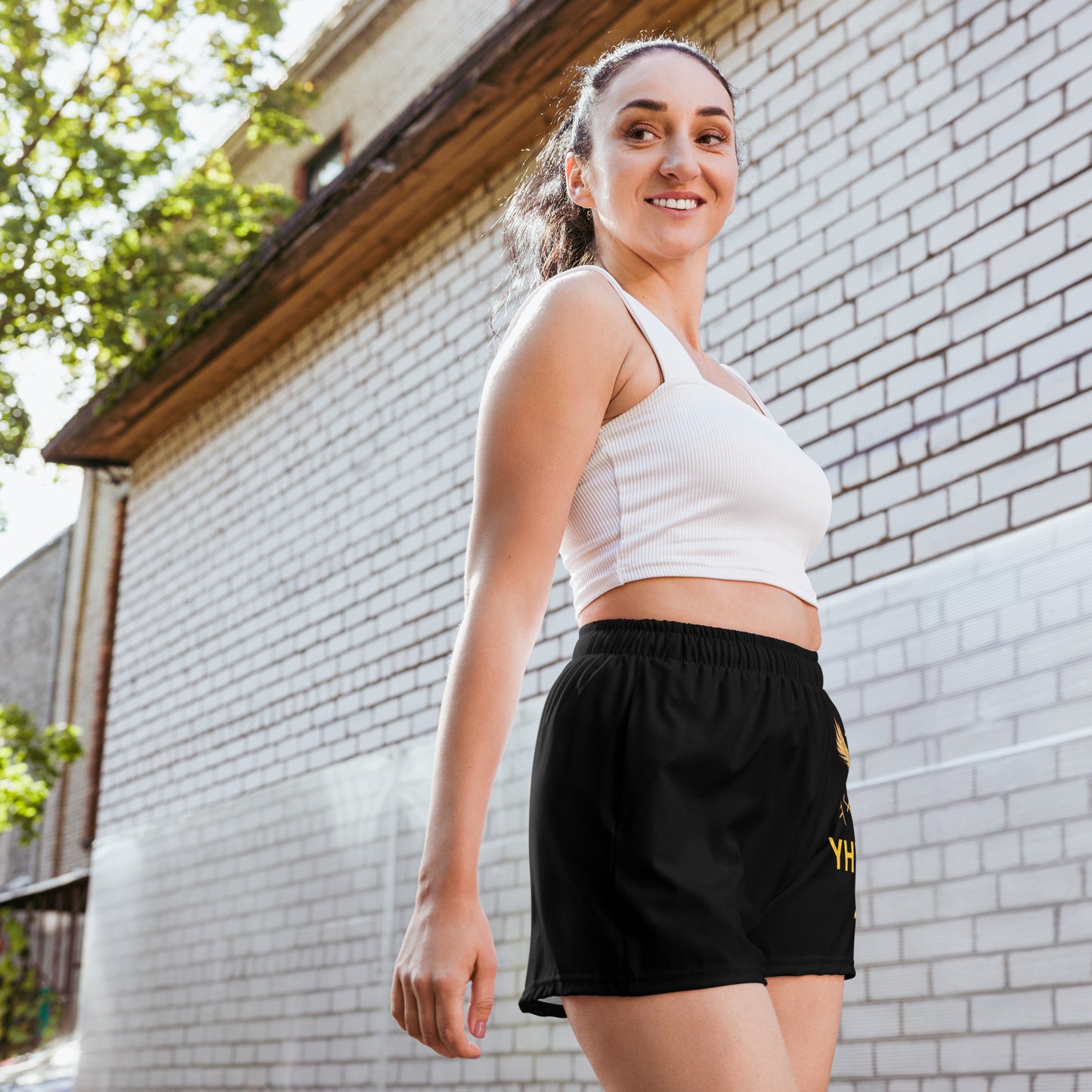 YAHUAH’s Temple P Women’s Recycled Athletic Shorts