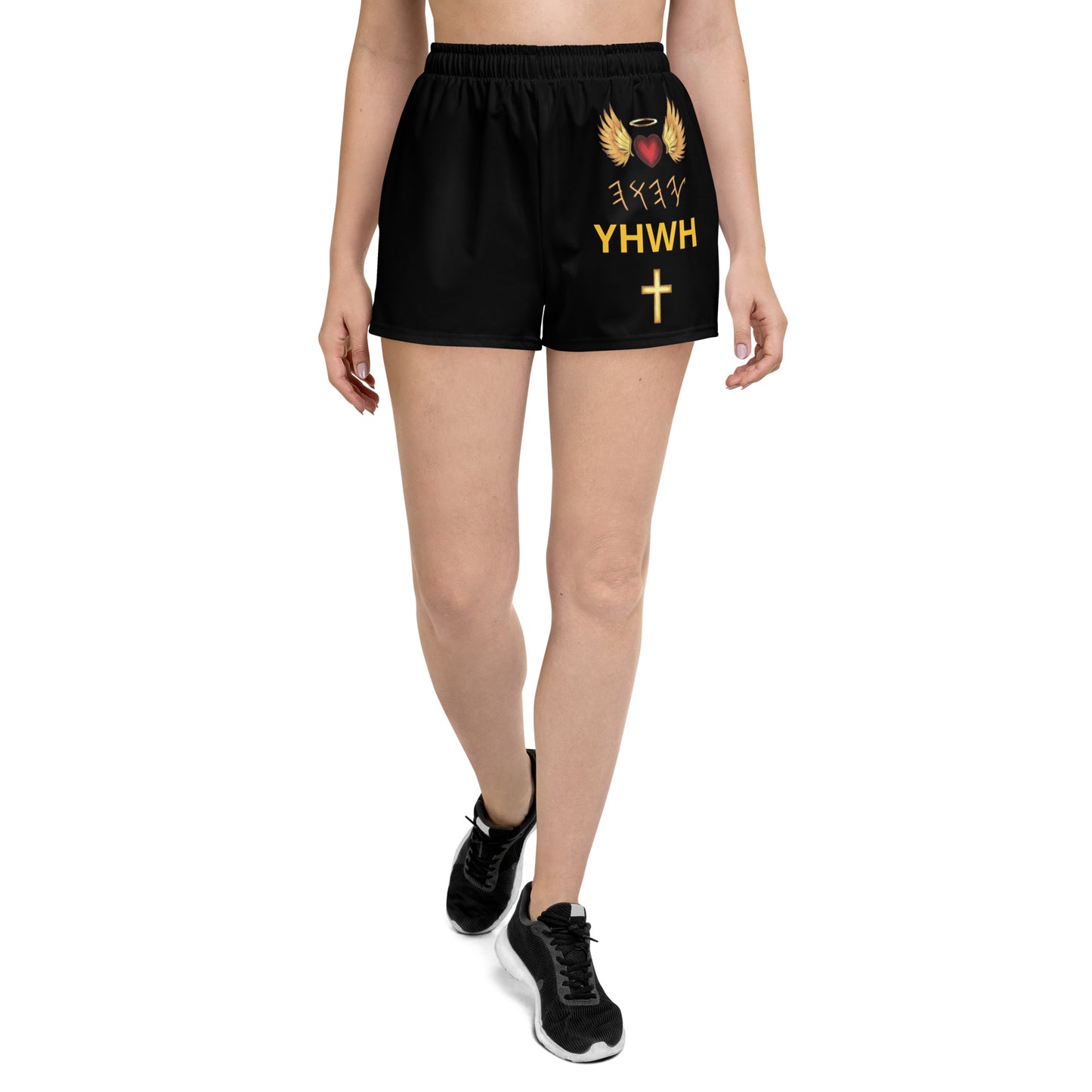 YAHUAH’s Temple P Women’s Recycled Athletic Shorts