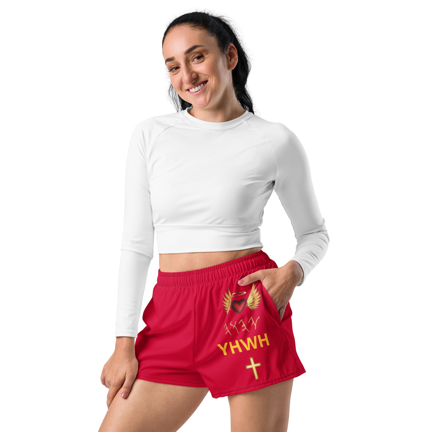 YAHUAH’s Temple P Women’s Recycled Athletic Shorts