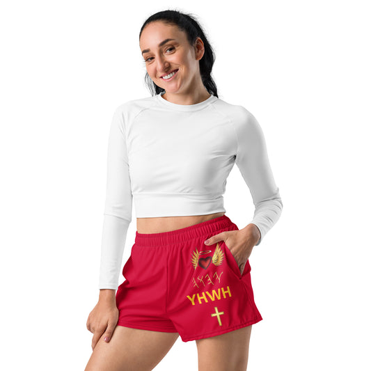 YAHUAH’s Temple P Women’s Recycled Athletic Shorts