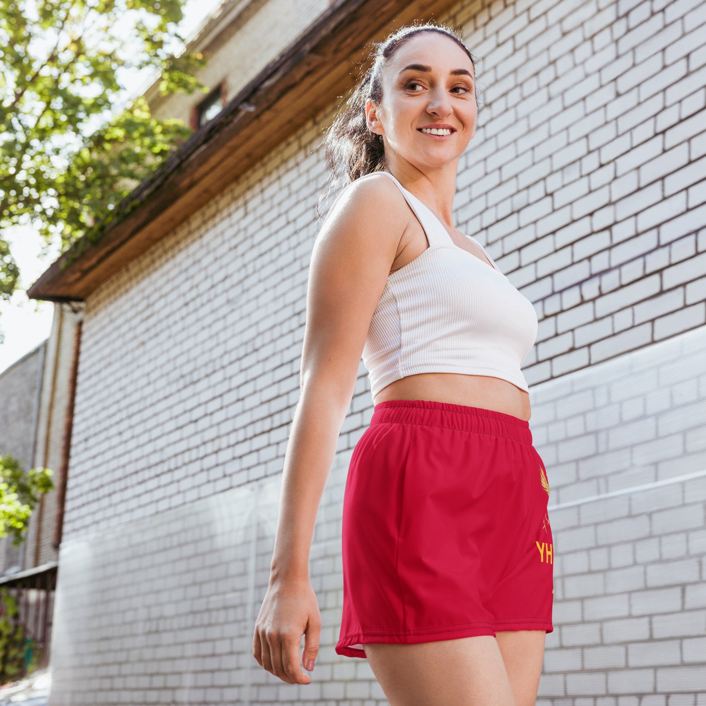 YAHUAH’s Temple P Women’s Recycled Athletic Shorts